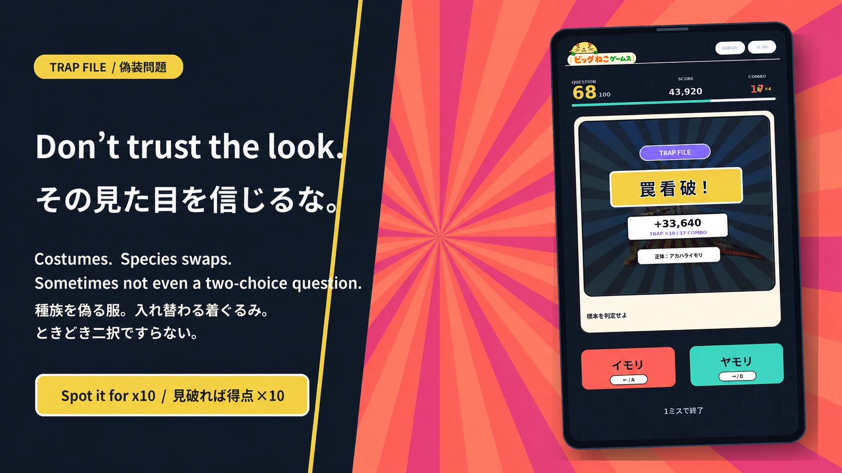 さまざまな表現と見た目を欺くTRAP問題の紹介